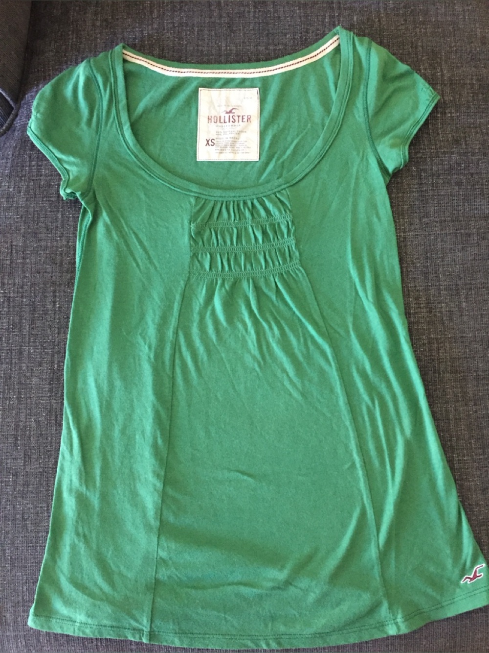 Hollister Green Cap Sleeve Short Sleeve Top